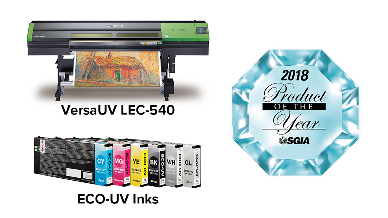 Roland DG VersaUV LEC-540 printer/cutter and ECO-UV ink